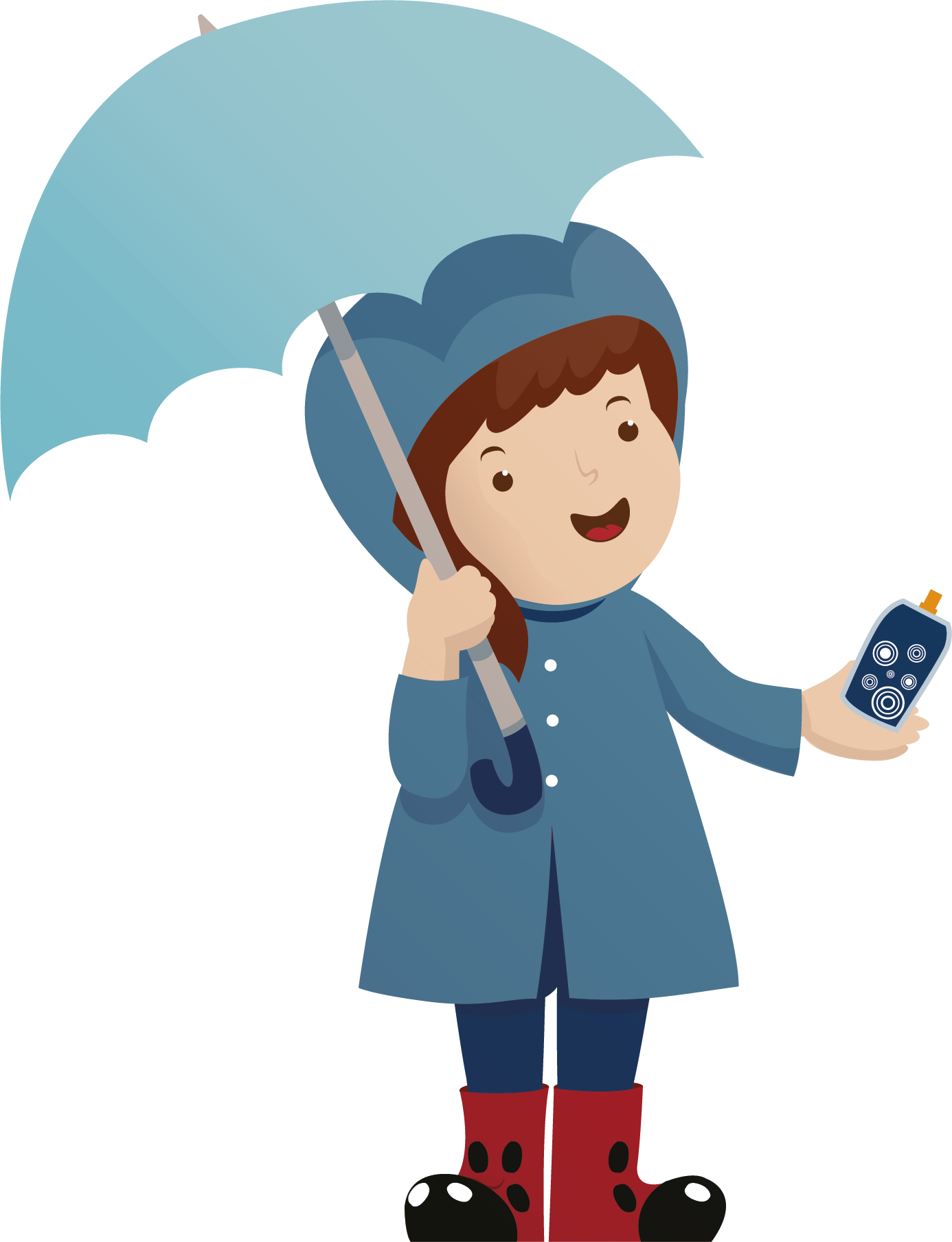 Girl with an umbrella illustration